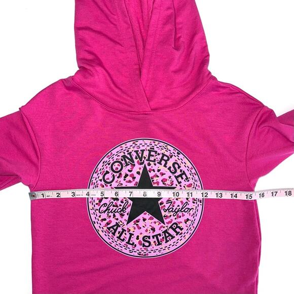 Converse x Clements Twins Girls Pink Color Block Printed Hoodie Size Small - Picture 12 of 14